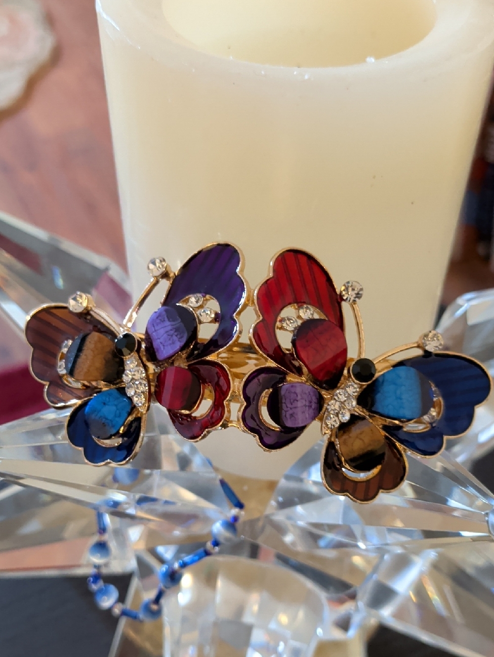 Multicolor Butterfly Statement Hair Clip